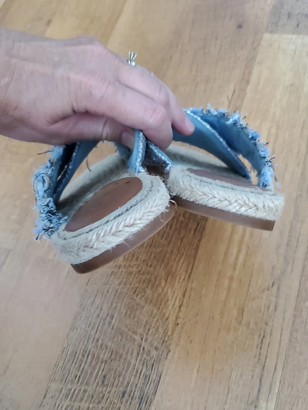 Kurt Geiger London Kensington X Espadrille Slide Sandals - Blue Tweed
